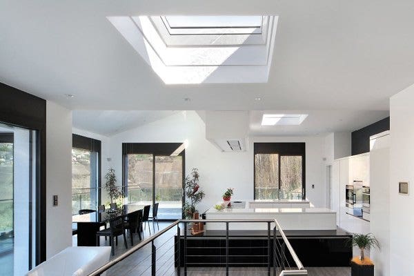 VELUX flat glass rooflight and curved glass rooflight for home extensions